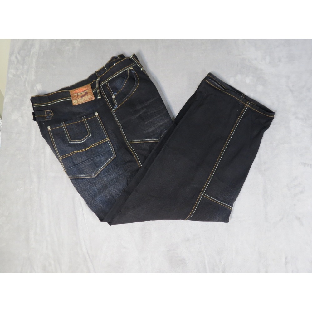 Pepe Jeans Jeans Mens 42 Dark Wash Blue Relaxed Fit Straight Leg Button Fly